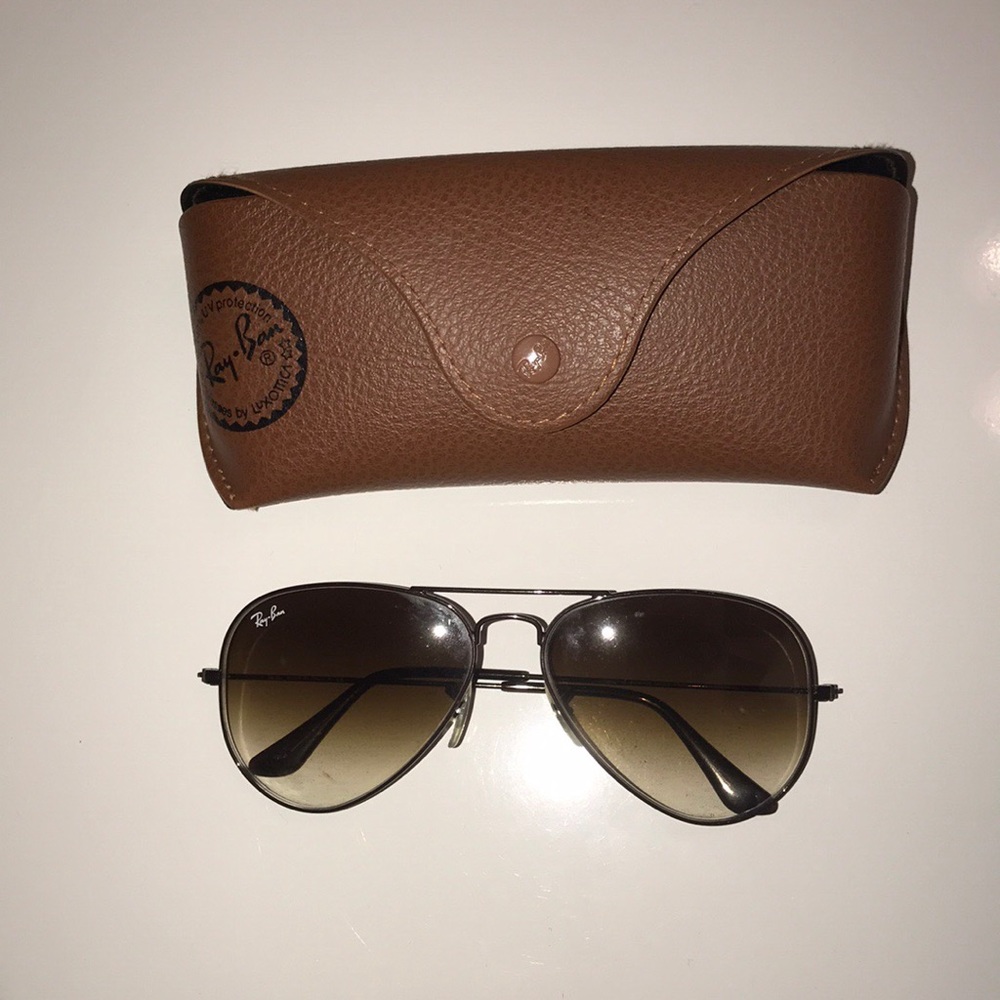 black metal Ray Ban sunglasses + case!!!